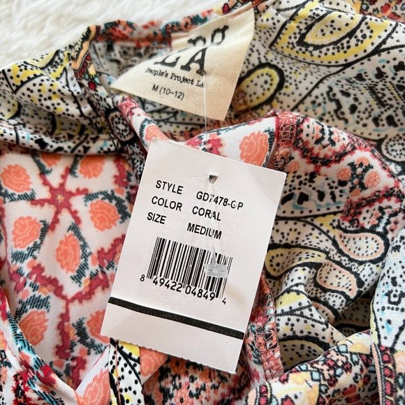 PEoples Project LA Womens Dress Medium Boho Patchwork Ruffle Cottagecore 14098 - Picture 3 of 9